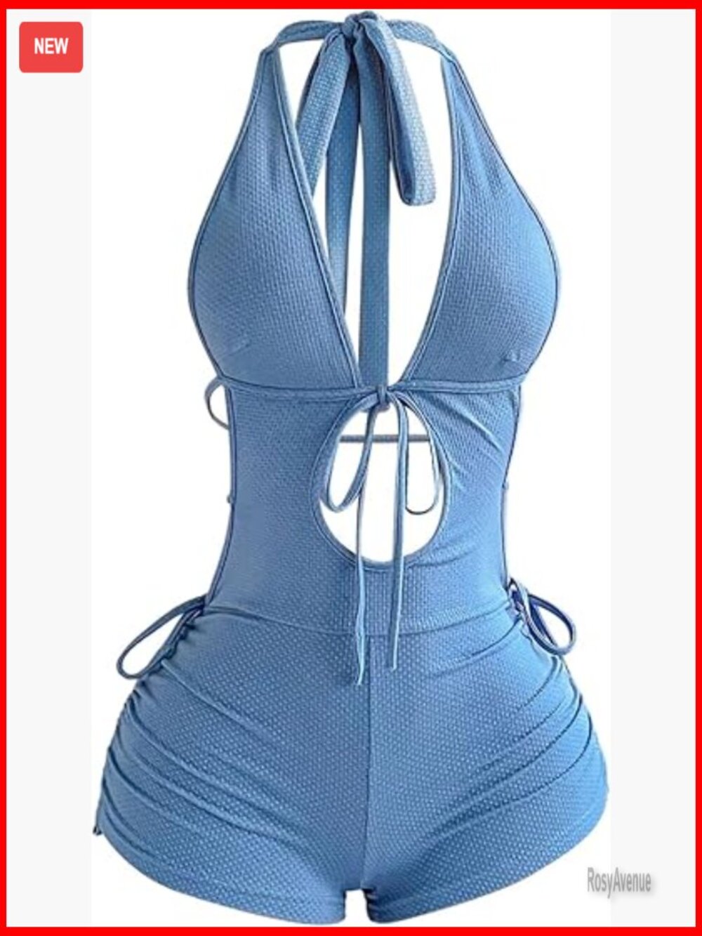 Deep V Neck Halter Romper Backless Sleeveless Jumpsuit Y2k